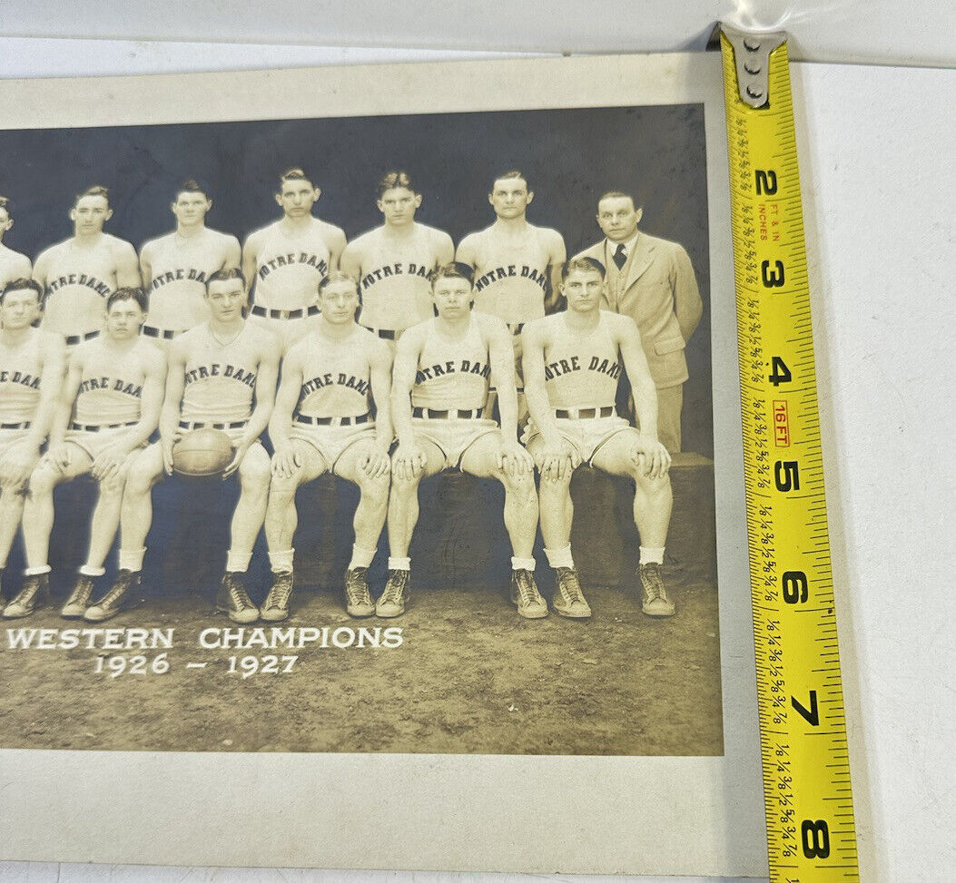 1926-27 Notre Dame Western Champion and National Champion Basketball Team Photo