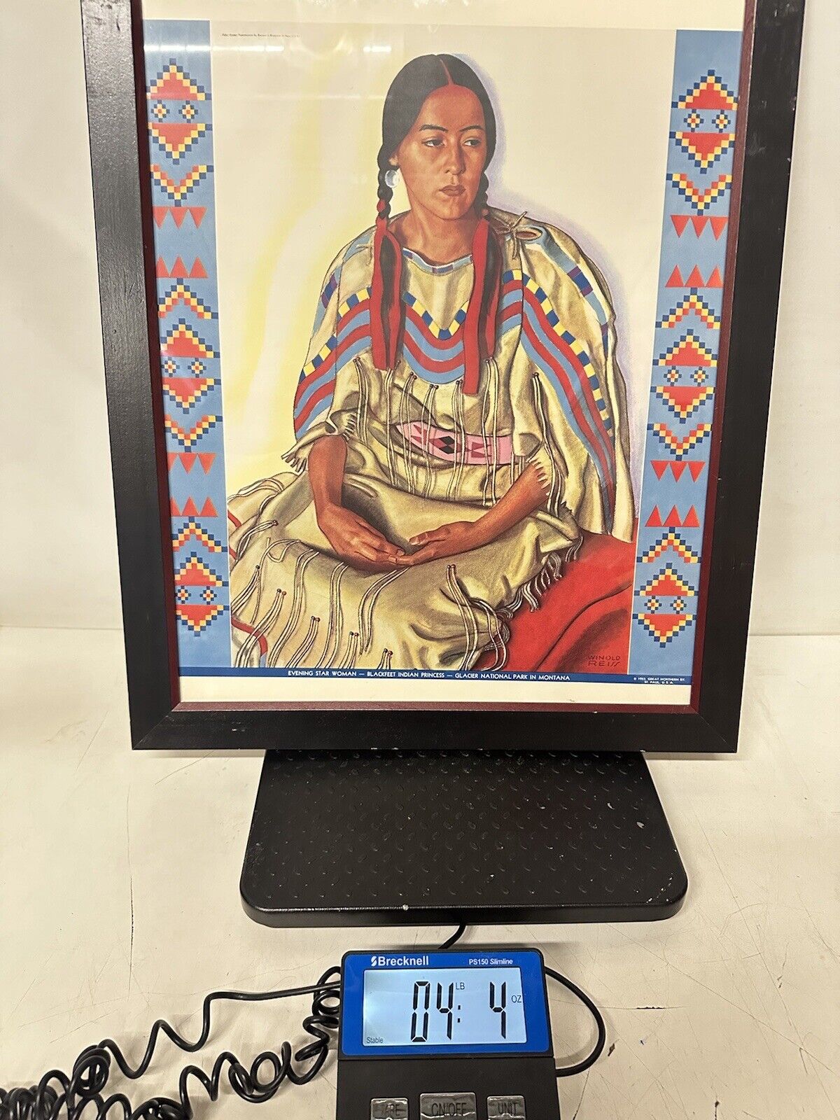 Vtg 1953 Great Northern Railway Poster Talia Chrome By Brown & Bigelow 22” X 18”