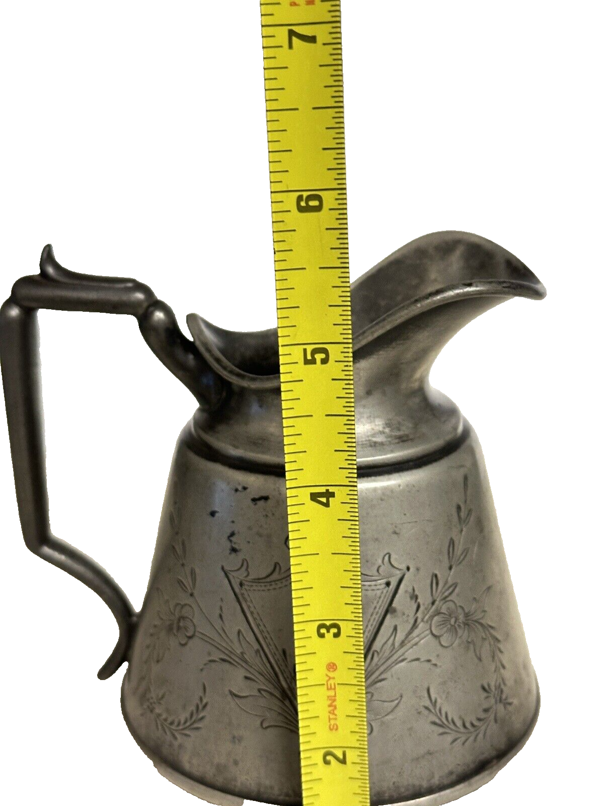 Antique Vtg Plated pewter Creamer Pitcher Meriden Ct. Manning, Bowman & Co. Rare