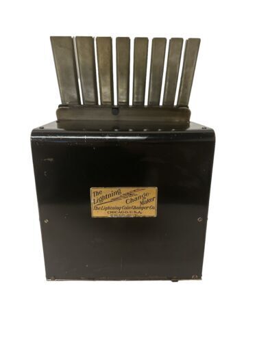 Antique The Lightning Coin Changer Co. Dispenser counter Pat. 1917 Chicago Made