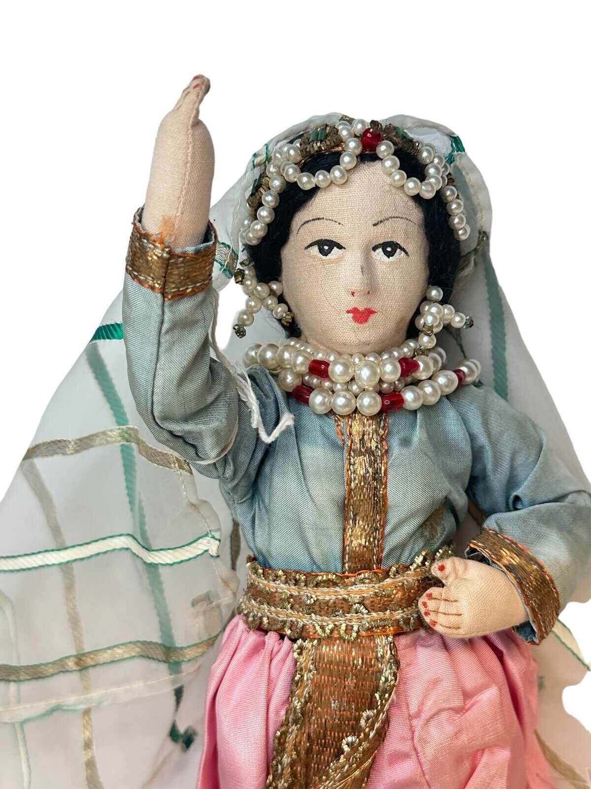 Vintage WWII era 1950's Greece handmade Gypsy Dressed collector Doll