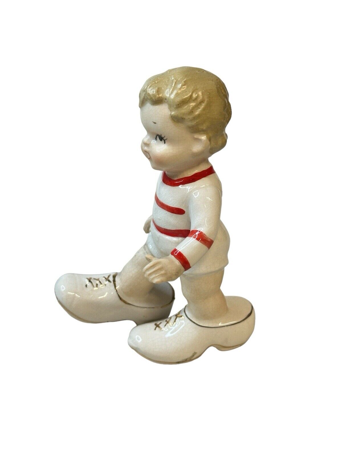 Vtg Boy with Large Shoes 1950’s Japan Lefton Or Nippon vintage figurine 5”