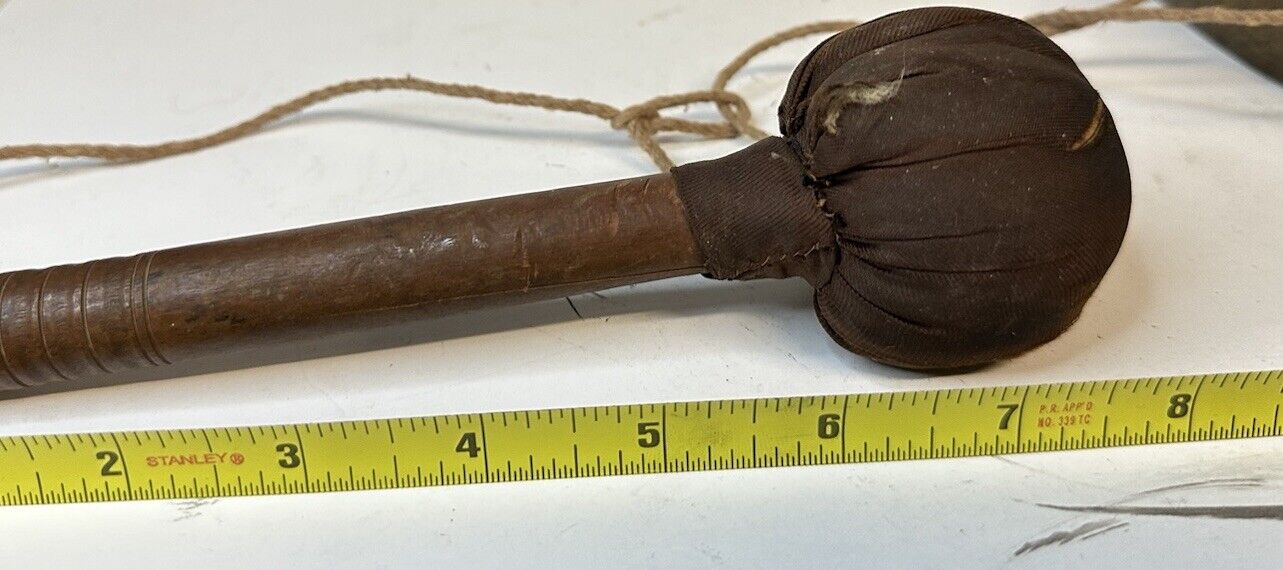 Antique Tiger Bronze Tibetan Kempel Prayer Gong With Mallet unique decor