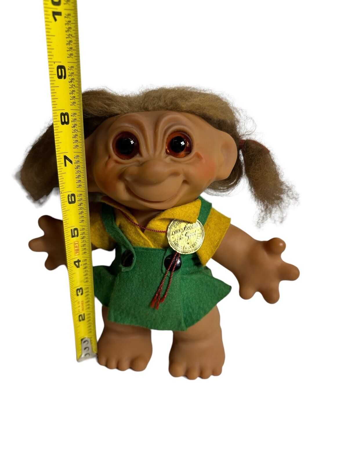 Vtg 1959-1961 Thomas Lykketrold made in Denmark Sawdust All Original 8” Troll