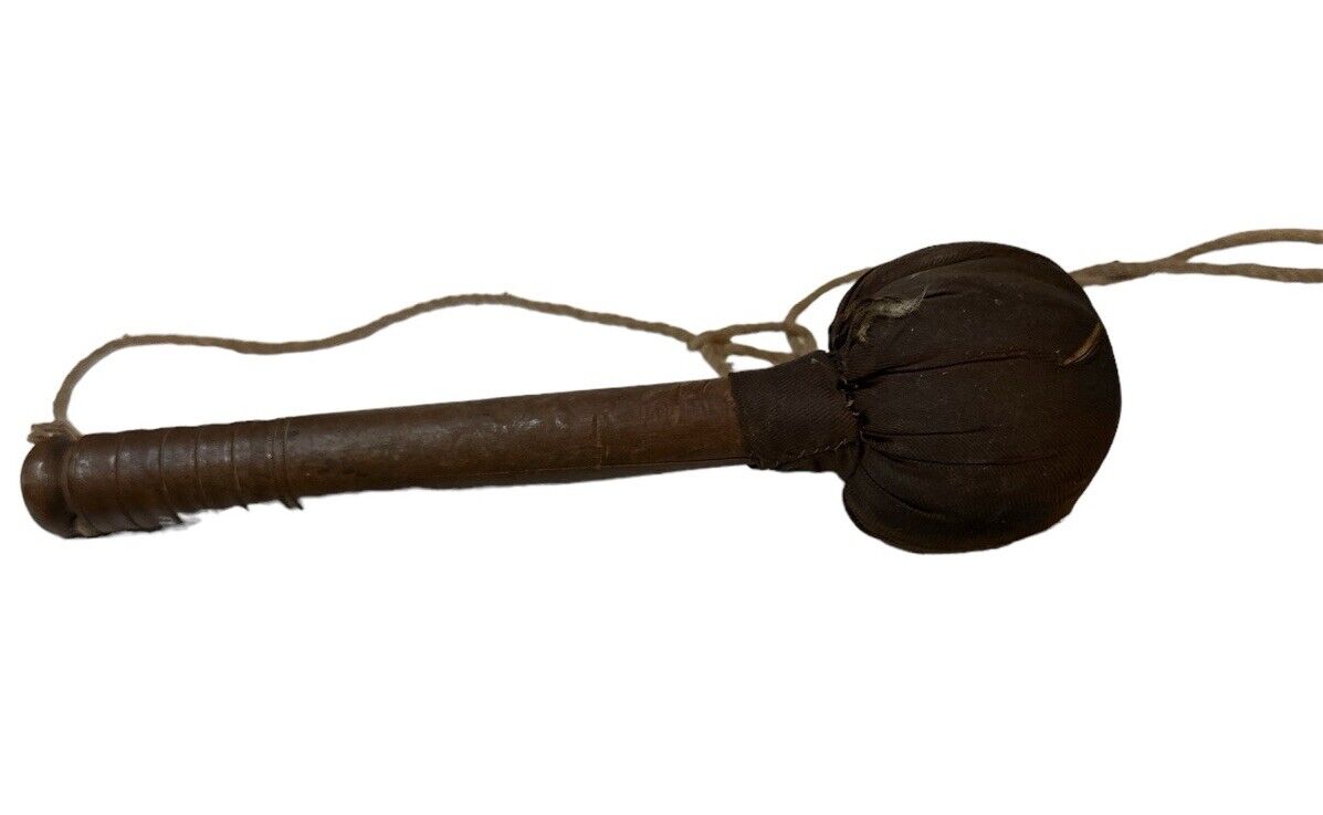 Antique Tiger Bronze Tibetan Kempel Prayer Gong With Mallet unique decor