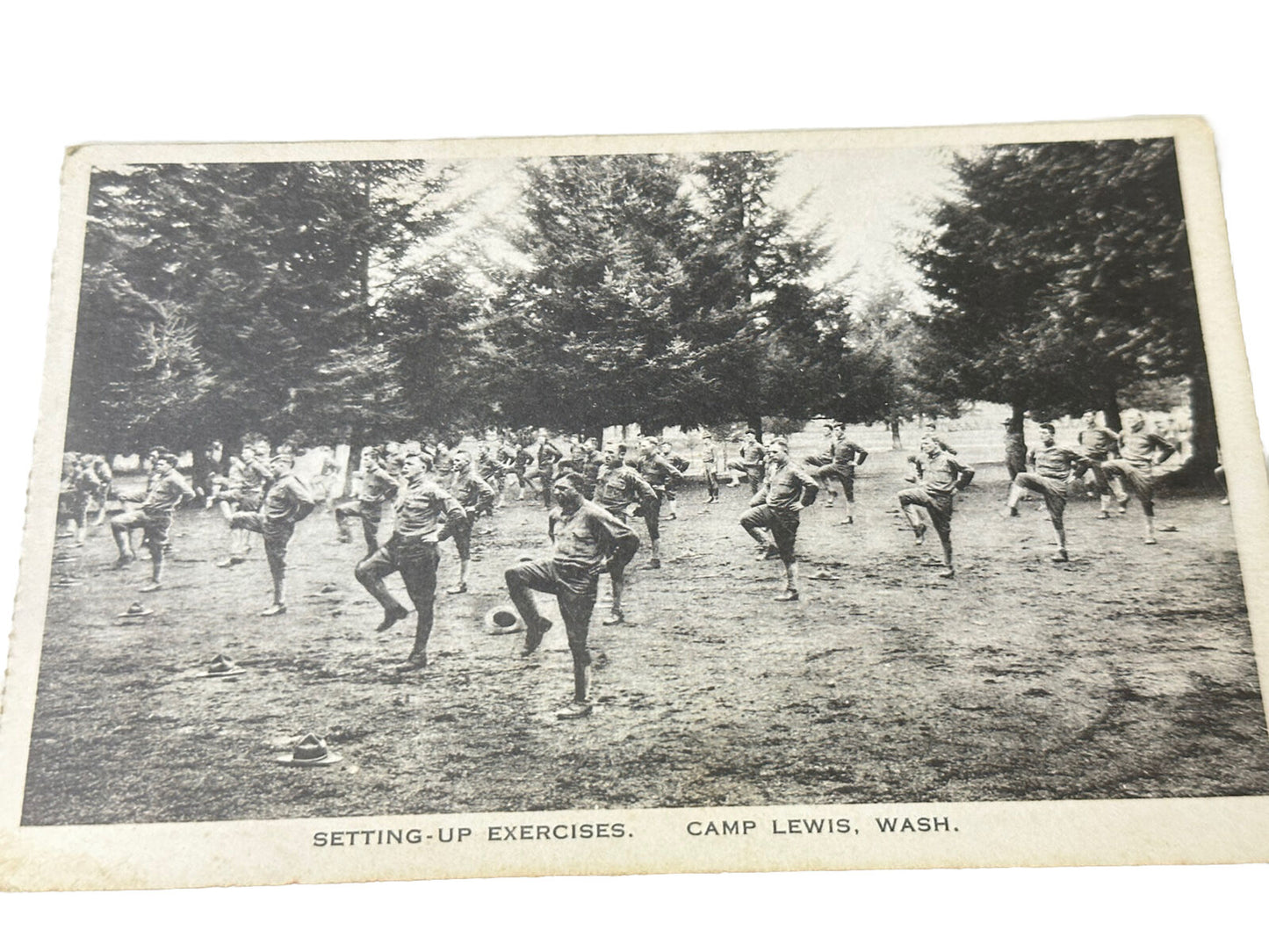 Antique Litho Real Photo From Exercise Military Camp Lewis Washington