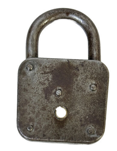 Old Vintage Solid Iron KAMP Padlock Lock Rare Large Collectible Lock