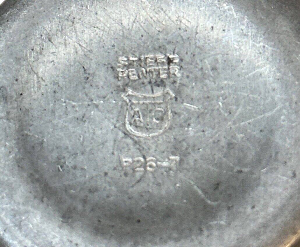 Vtg Stieff Pewter Baby Cup Mug - Shield Marked 1965