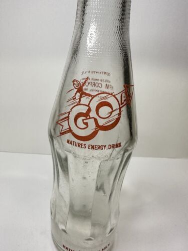 Rare Vtg Milk Bottle Go Brand 8oz Natures Energy Drink Minneapolis MN Soda Shape
