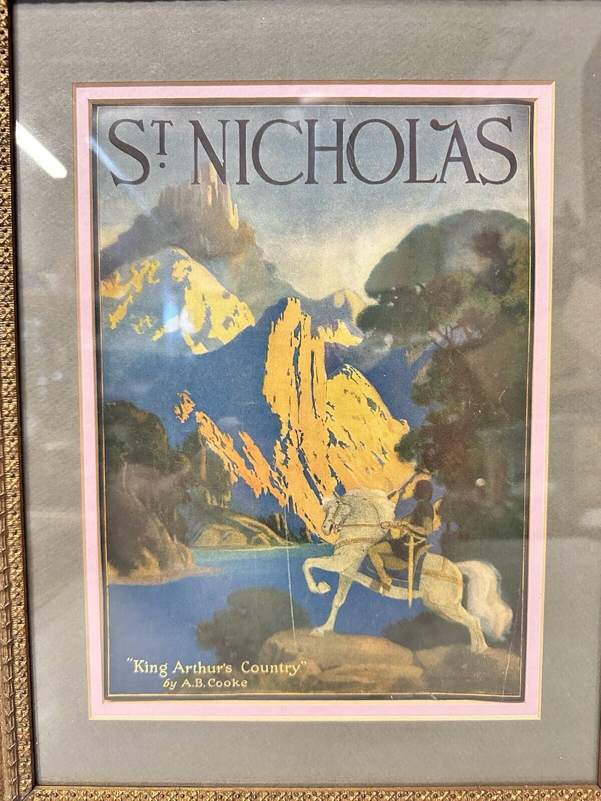 May 1927 St. Nicholas Magazine Cover Framed A.B. Cooke King Arthur’s Country