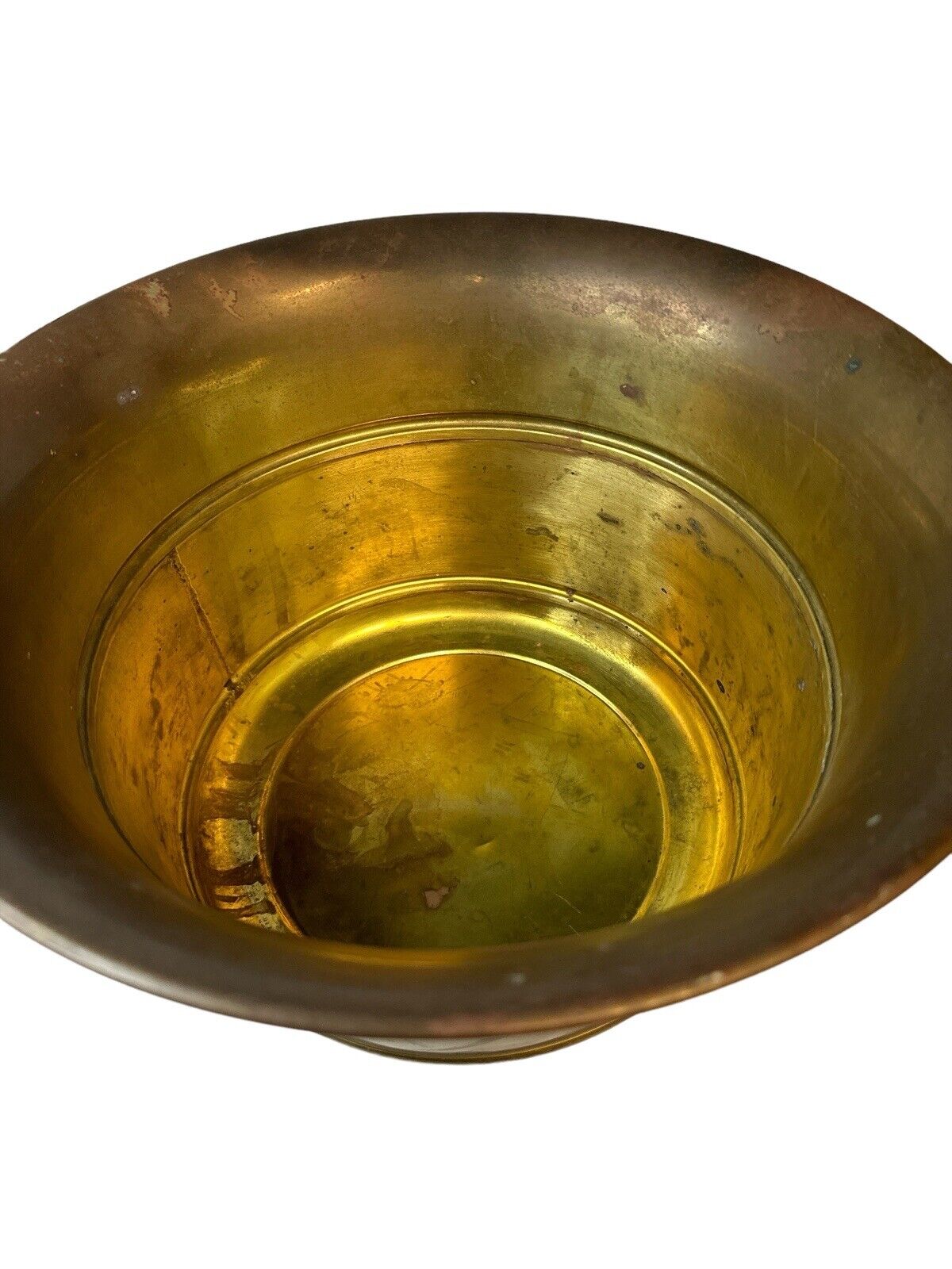 Vintage Solid Brass Cache Planter Pot Bowl Decor By Gatco Hong Kong 13” Dia