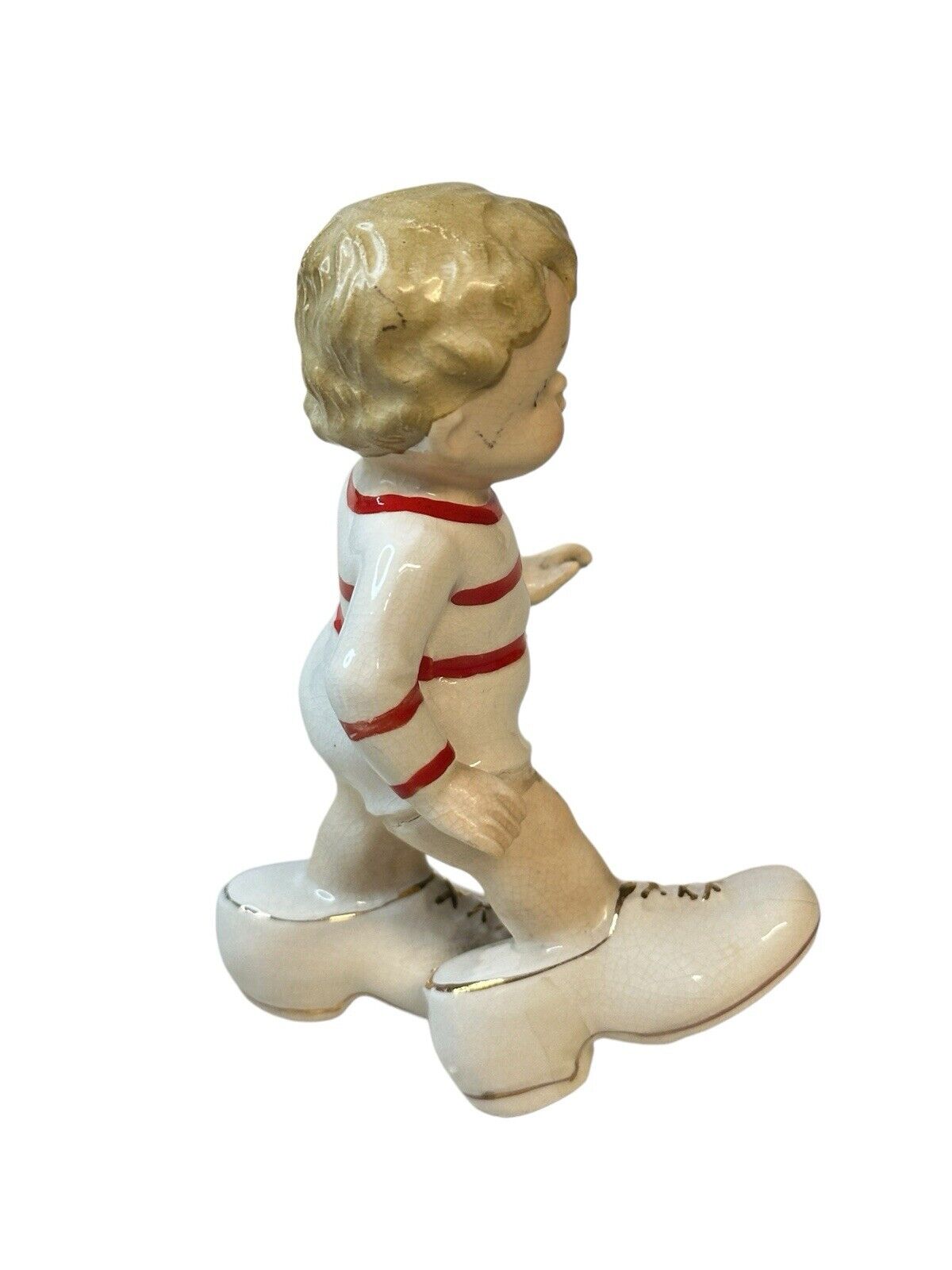 Vtg Boy with Large Shoes 1950’s Japan Lefton Or Nippon vintage figurine 5”