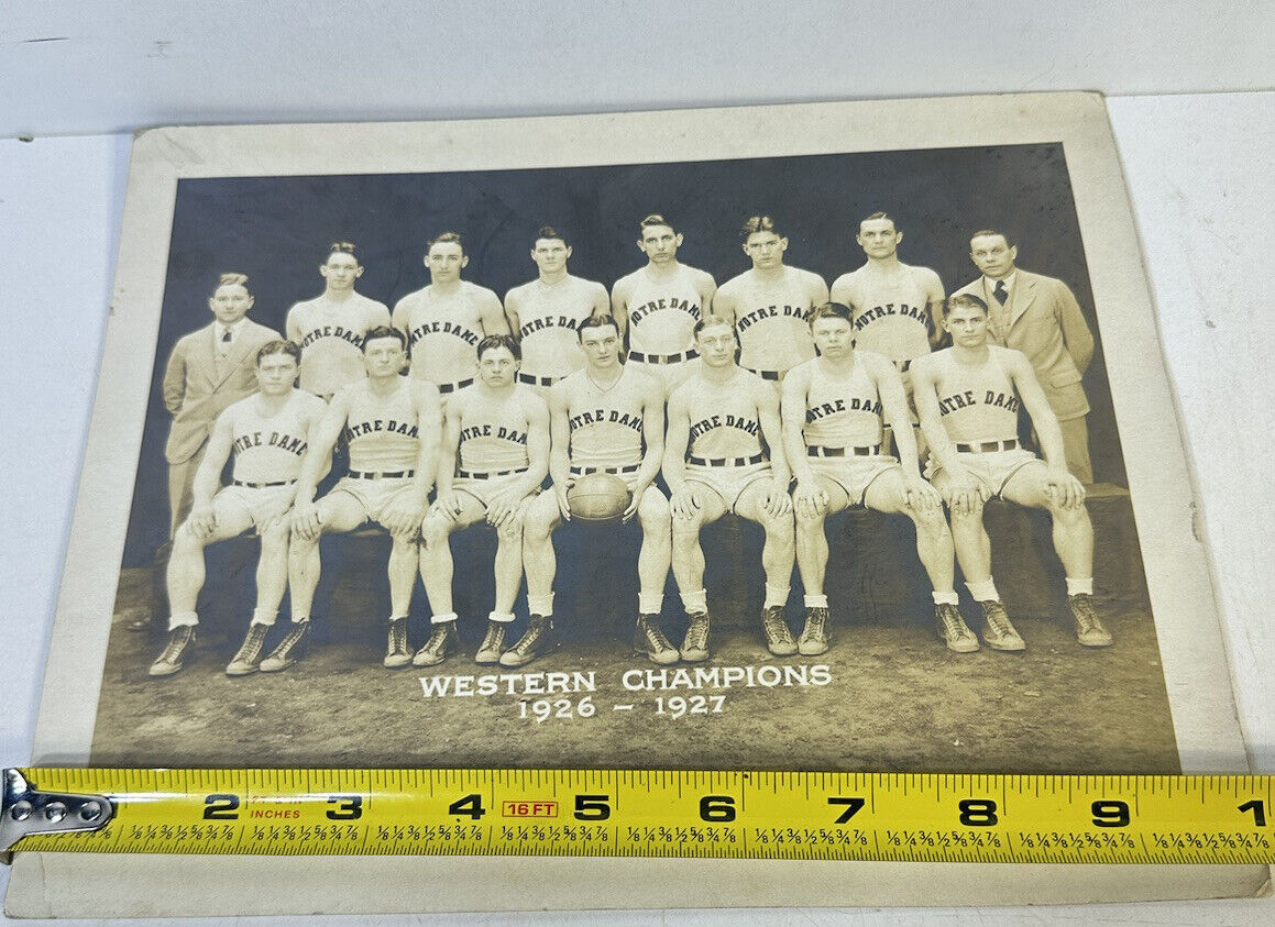 1926-27 Notre Dame Western Champion and National Champion Basketball Team Photo
