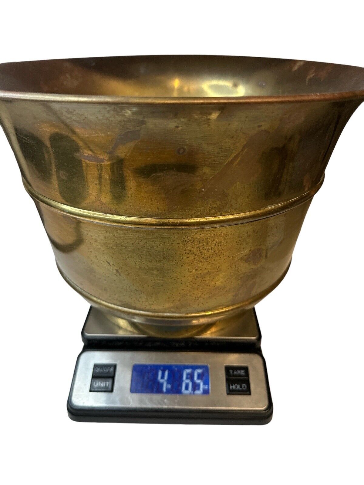 Vintage Solid Brass Cache Planter Pot Bowl Decor By Gatco Hong Kong 13” Dia
