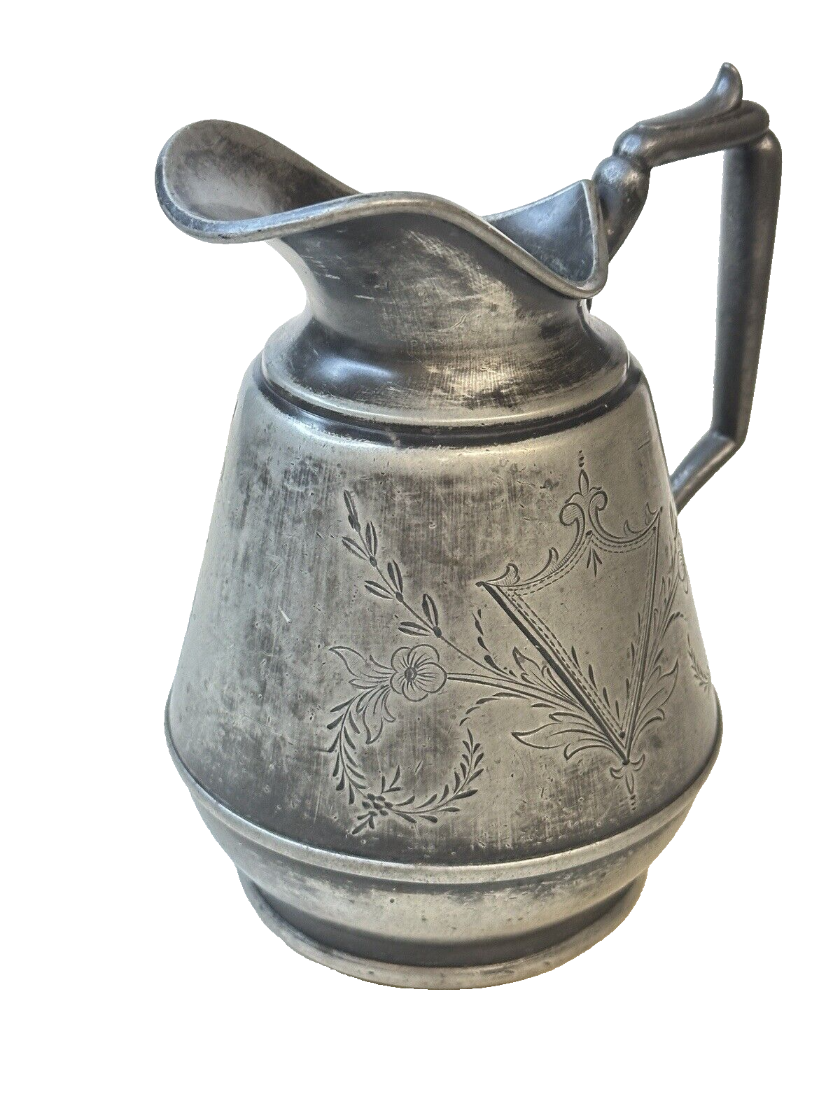 Antique Vtg Plated pewter Creamer Pitcher Meriden Ct. Manning, Bowman & Co. Rare