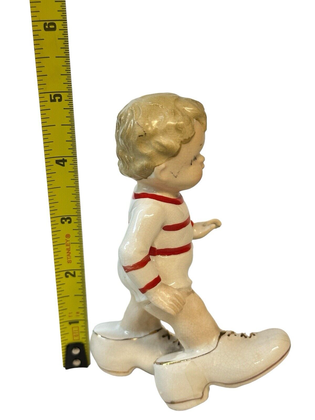 Vtg Boy with Large Shoes 1950’s Japan Lefton Or Nippon vintage figurine 5”