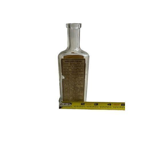 4 Vintage Apothecary Glass Bottles Vtg Antique Mixed Ages & Types Liniment L