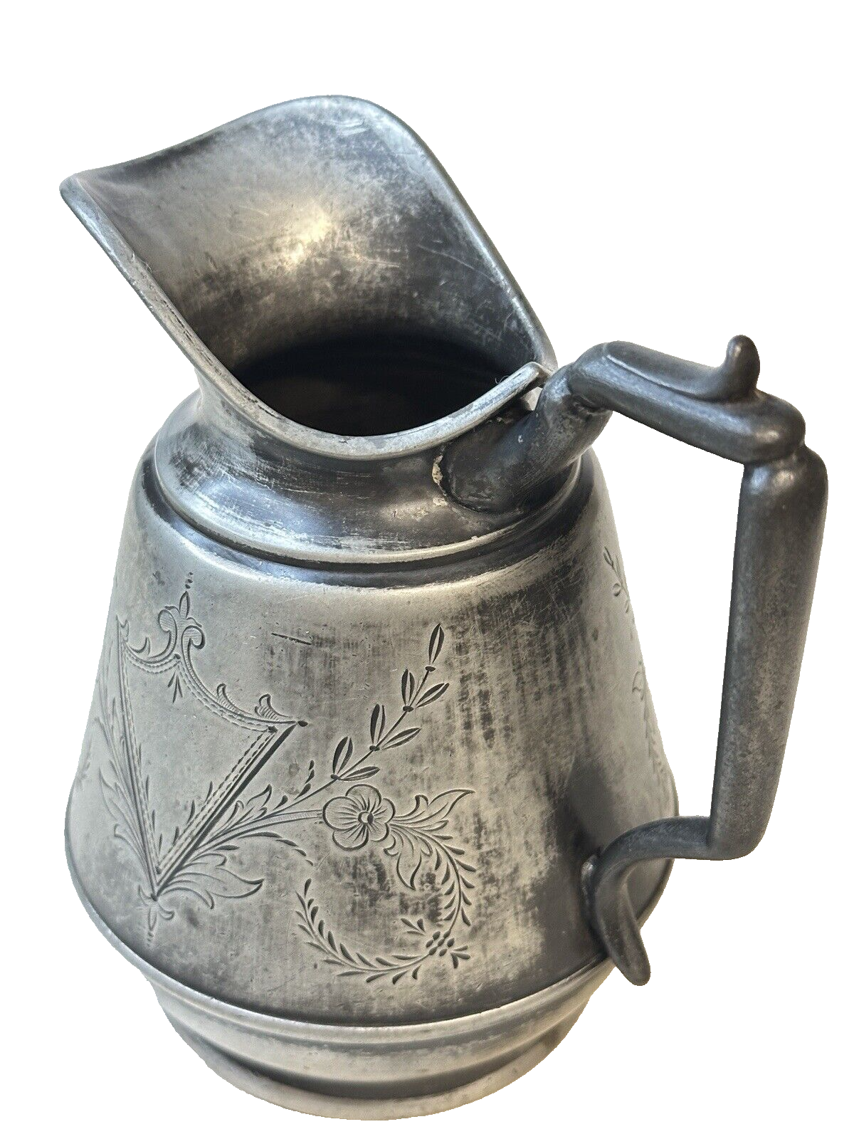 Antique Vtg Plated pewter Creamer Pitcher Meriden Ct. Manning, Bowman & Co. Rare