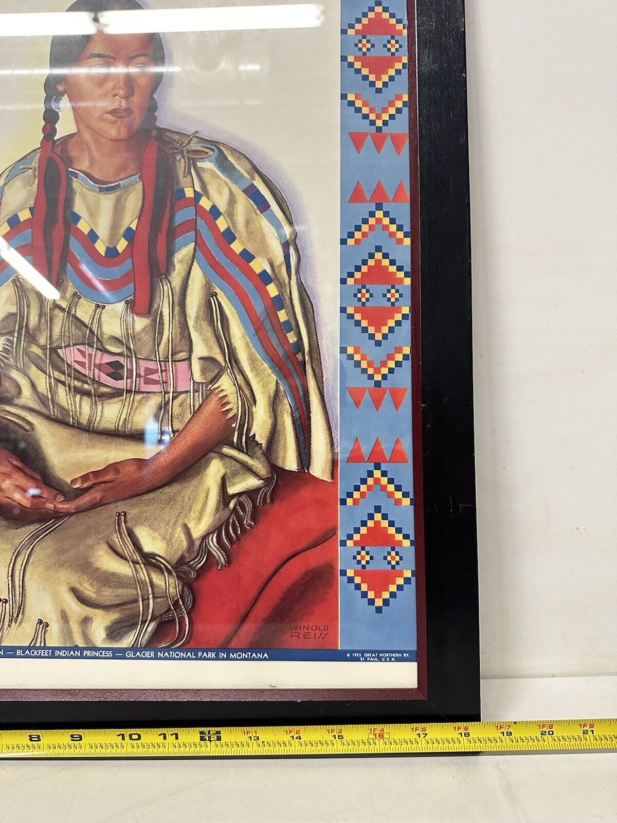 Vtg 1953 Great Northern Railway Poster Talia Chrome By Brown & Bigelow 22” X 18”