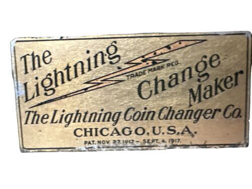 Antique The Lightning Coin Changer Co. Dispenser counter Pat. 1917 Chicago Made