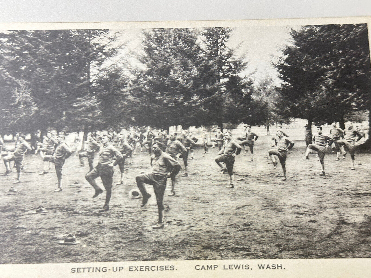 Antique Litho Real Photo From Exercise Military Camp Lewis Washington