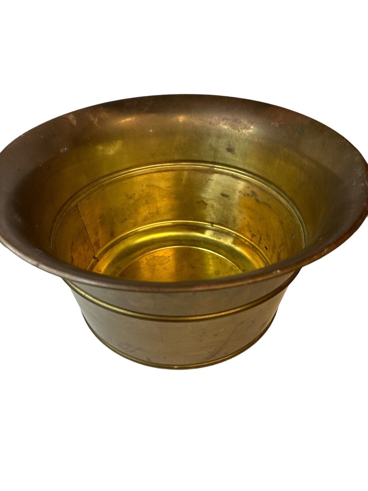 Vintage Solid Brass Cache Planter Pot Bowl Decor By Gatco Hong Kong 13” Dia
