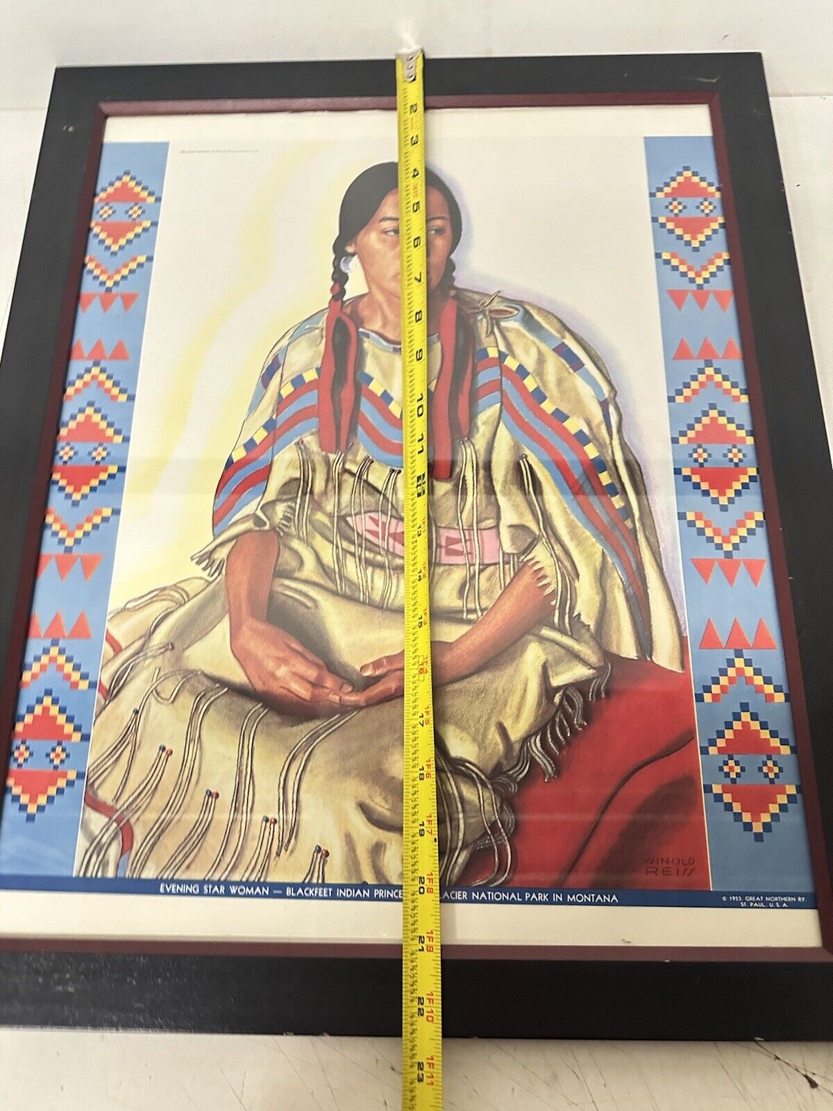 Vtg 1953 Great Northern Railway Poster Talia Chrome By Brown & Bigelow 22” X 18”