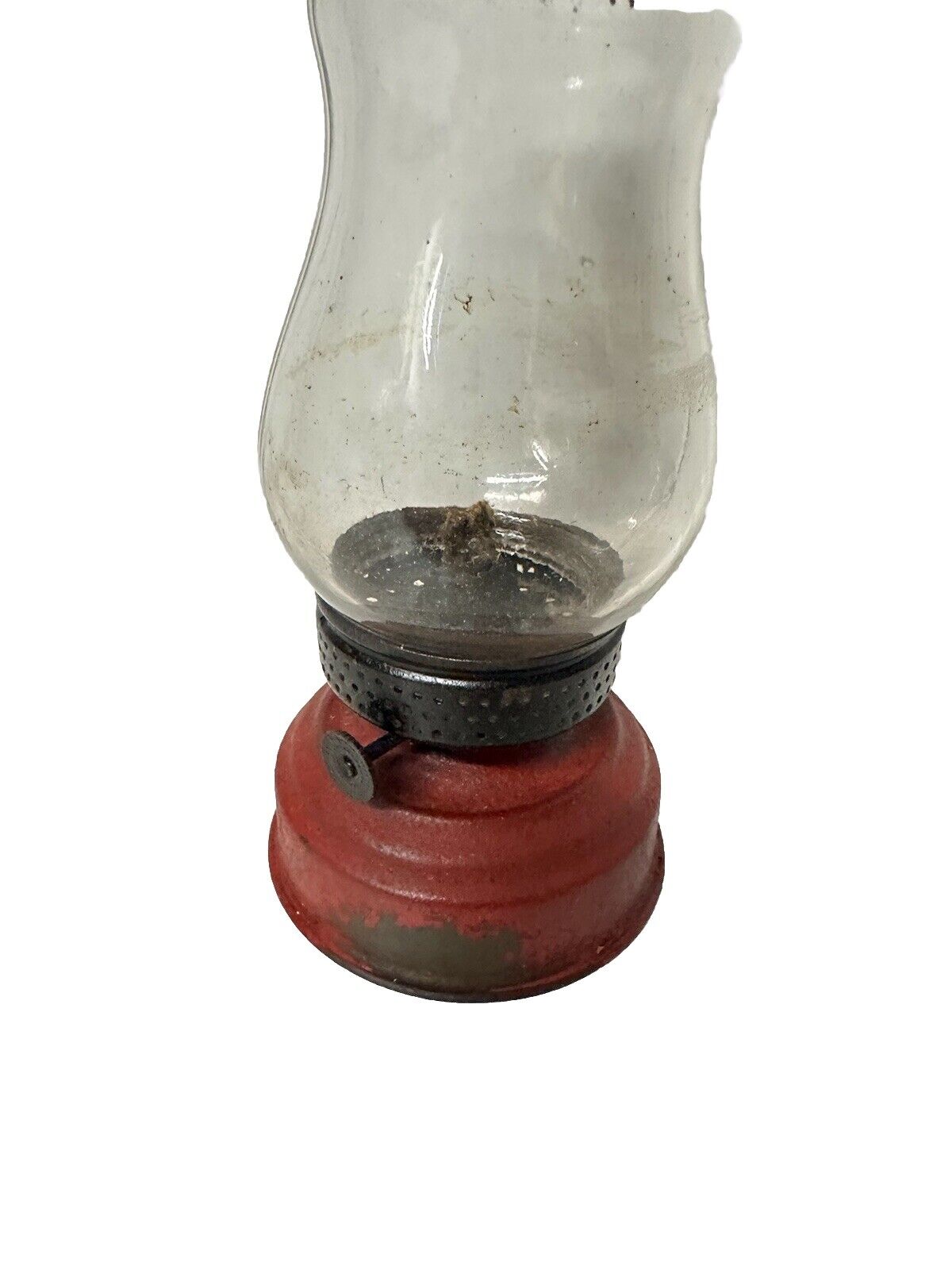 Antique 1910’s Small Skaters lamp Red With Original Globe Untested