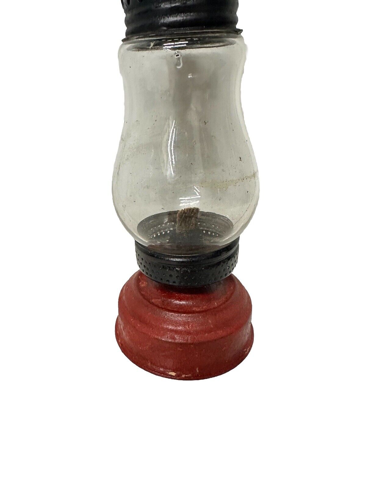 Antique 1910’s Small Skaters lamp Red With Original Globe Untested