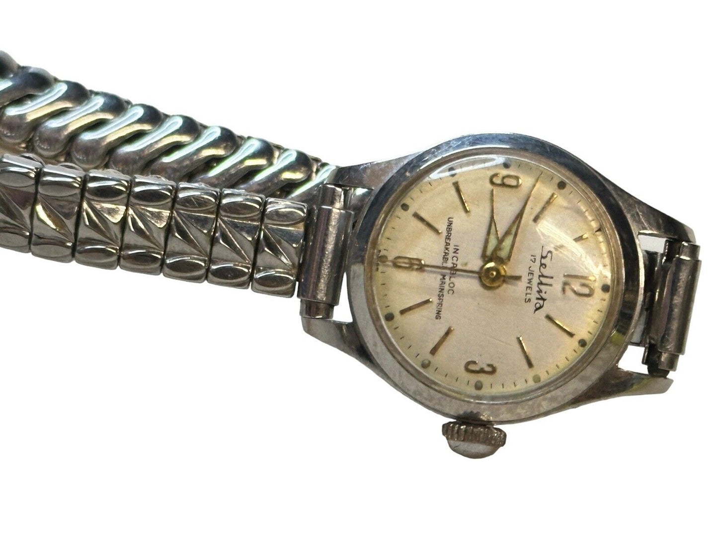 Vtg 17 Jewel Women’s Watch by Sellita Unbreakable Mainspring