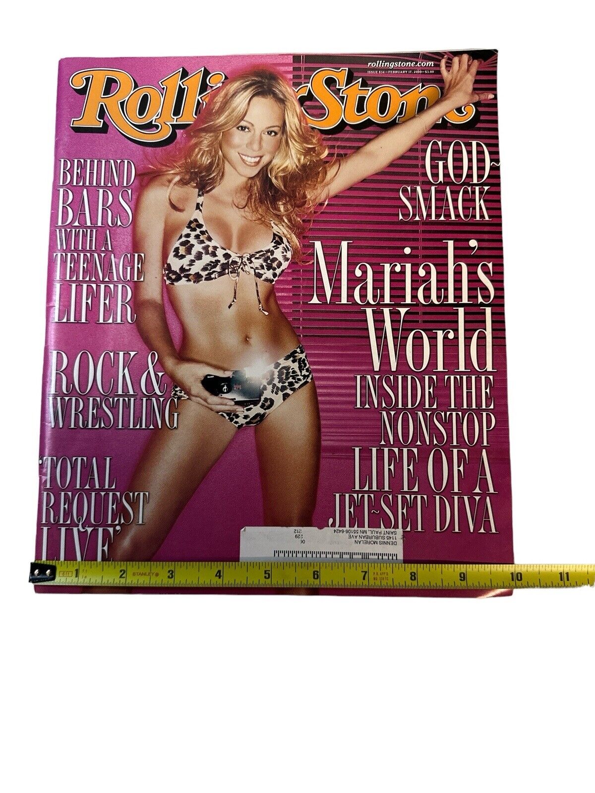 Mariah Carey Vintage Rolling Stone Magazine - Bikini Cover February 17, 2000