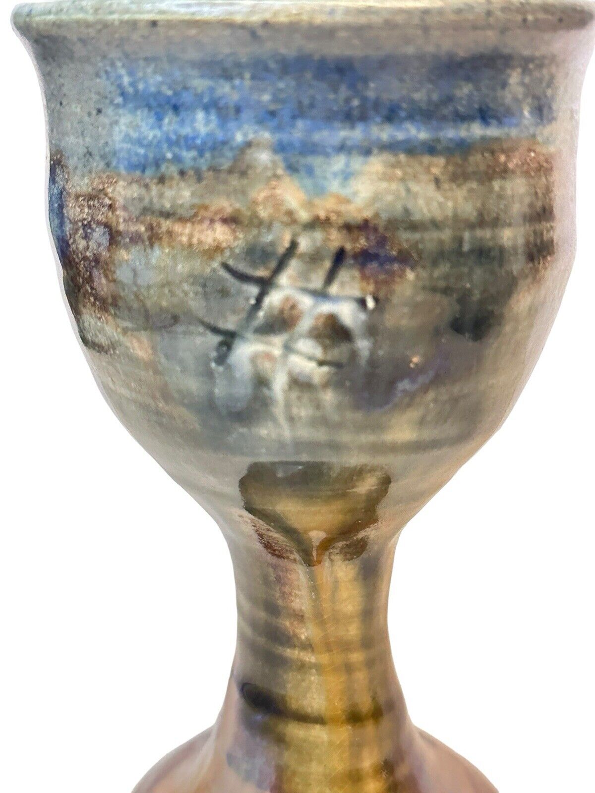Vintage Studio Pottery Handmade Goblet Beautiful Hand Crafted Cup