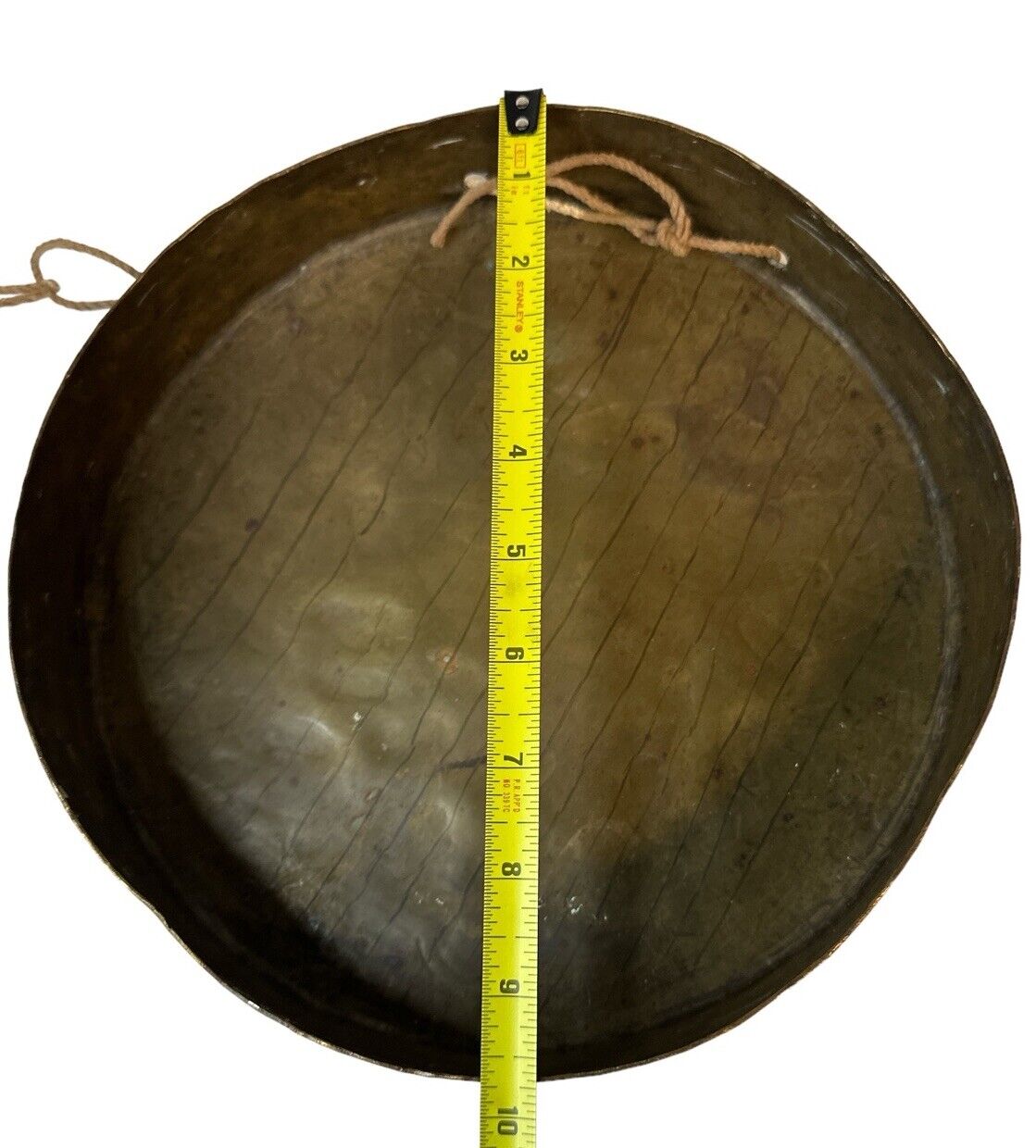 Antique Tiger Bronze Tibetan Kempel Prayer Gong With Mallet unique decor
