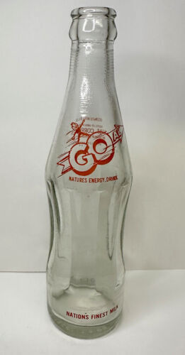 Rare Vtg Milk Bottle Go Brand 8oz Natures Energy Drink Minneapolis MN Soda Shape