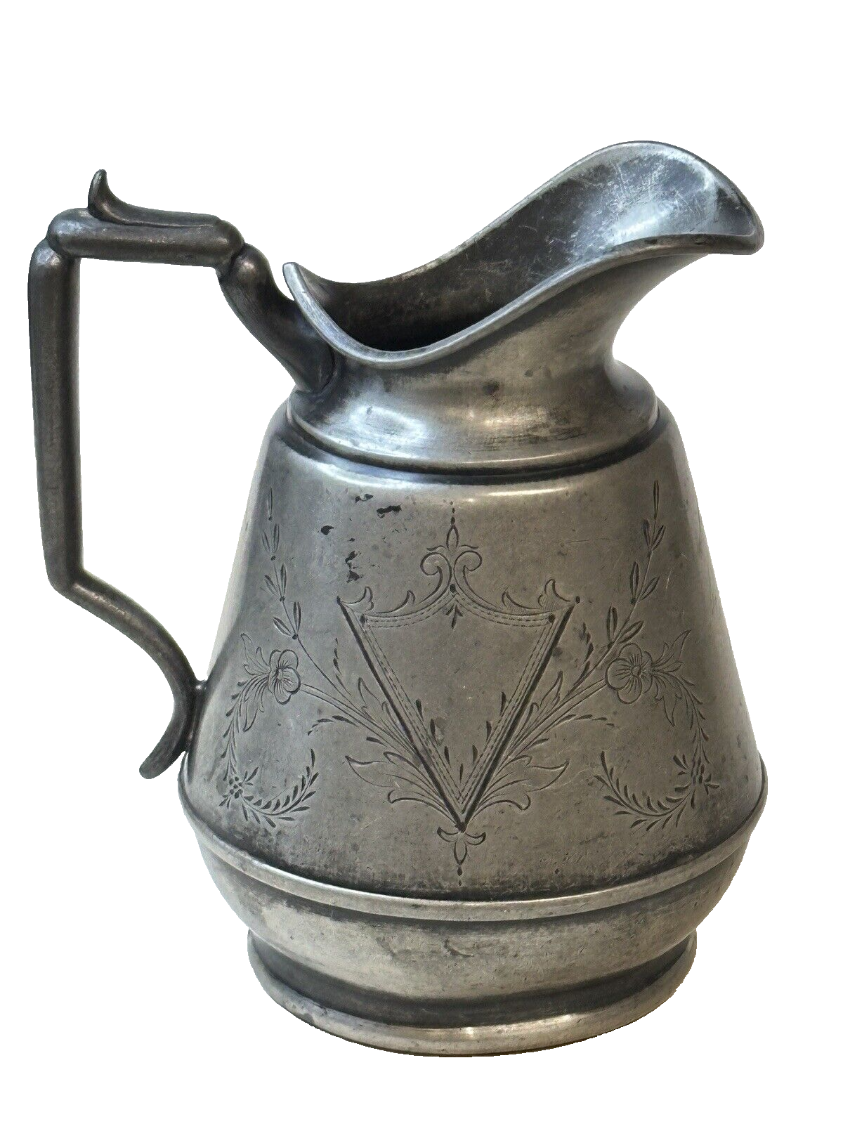Antique Vtg Plated pewter Creamer Pitcher Meriden Ct. Manning, Bowman & Co. Rare