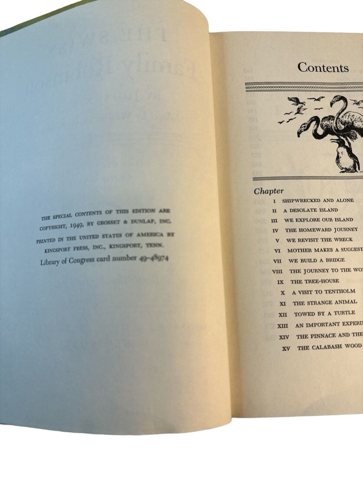 The Swiss Family Robinson Book Hardcover Copyright 1949 Very Nice Condition