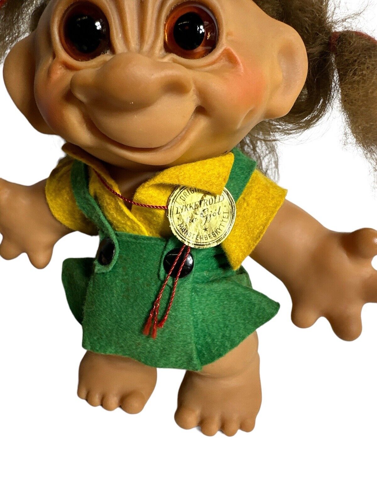 Vtg 1959-1961 Thomas Lykketrold made in Denmark Sawdust All Original 8” Troll