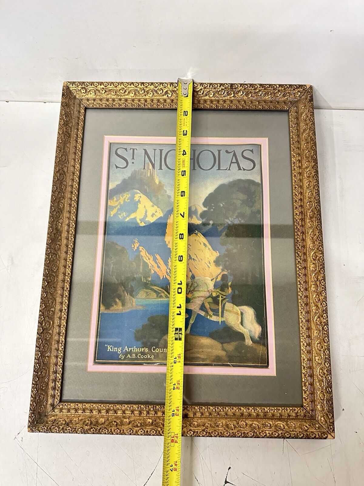 May 1927 St. Nicholas Magazine Cover Framed A.B. Cooke King Arthur’s Country