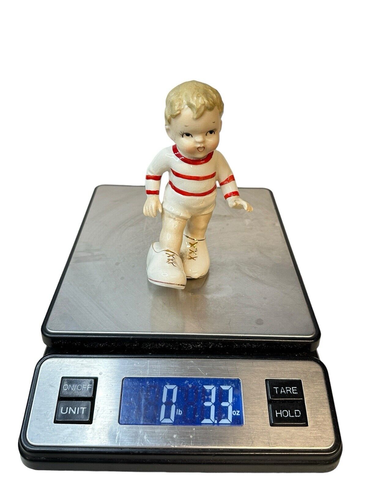 Vtg Boy with Large Shoes 1950’s Japan Lefton Or Nippon vintage figurine 5”