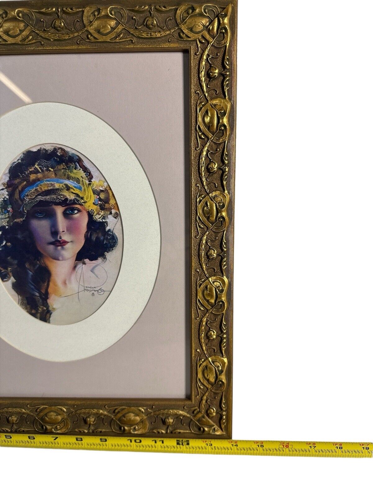 Vtg ROLF ARMOSTRONG Signed Art Deco Print Litho Model From 1930’s Framed 17”x14”