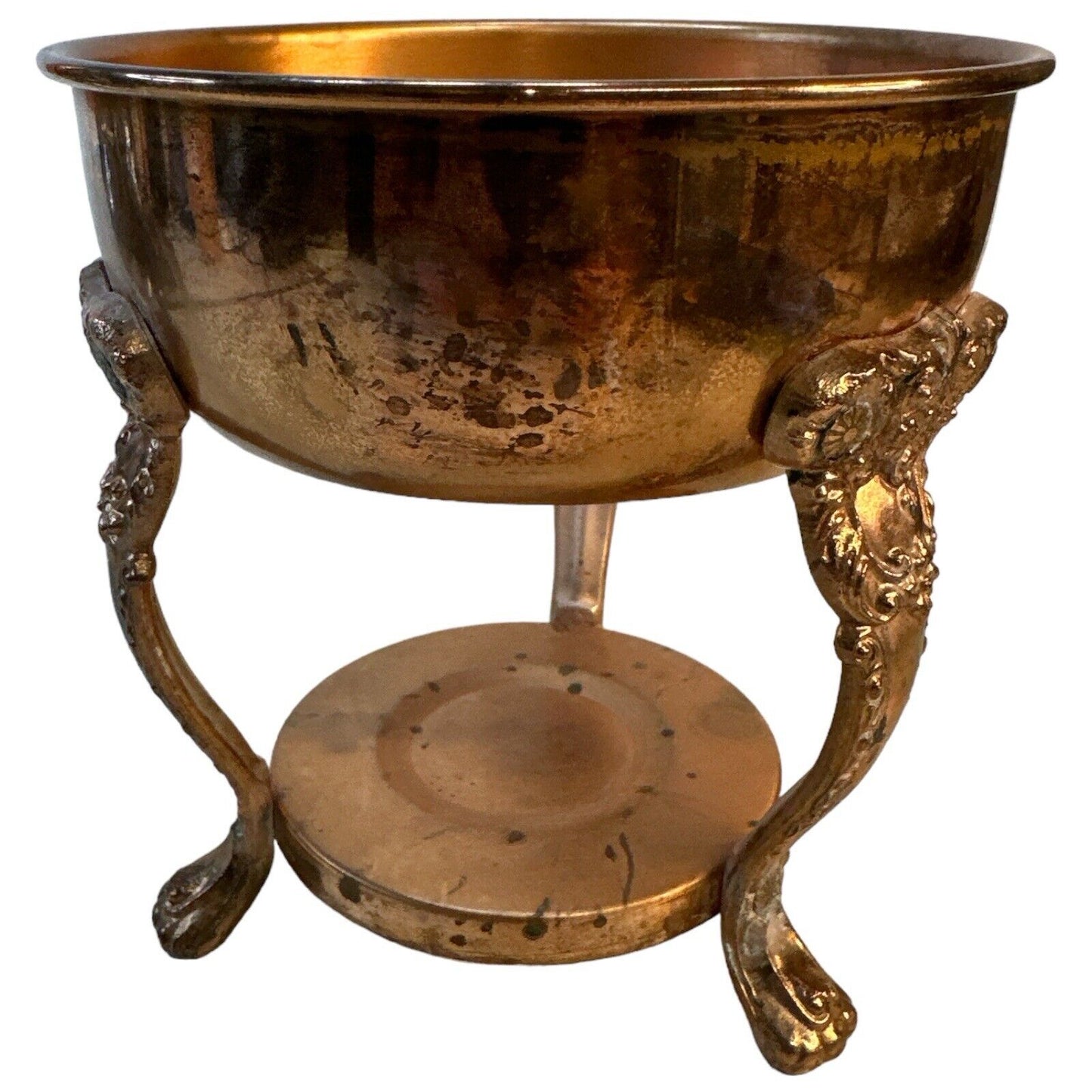 Vintage Copper Brass Coffee Carafe Glass Pot with Warmer & Stand