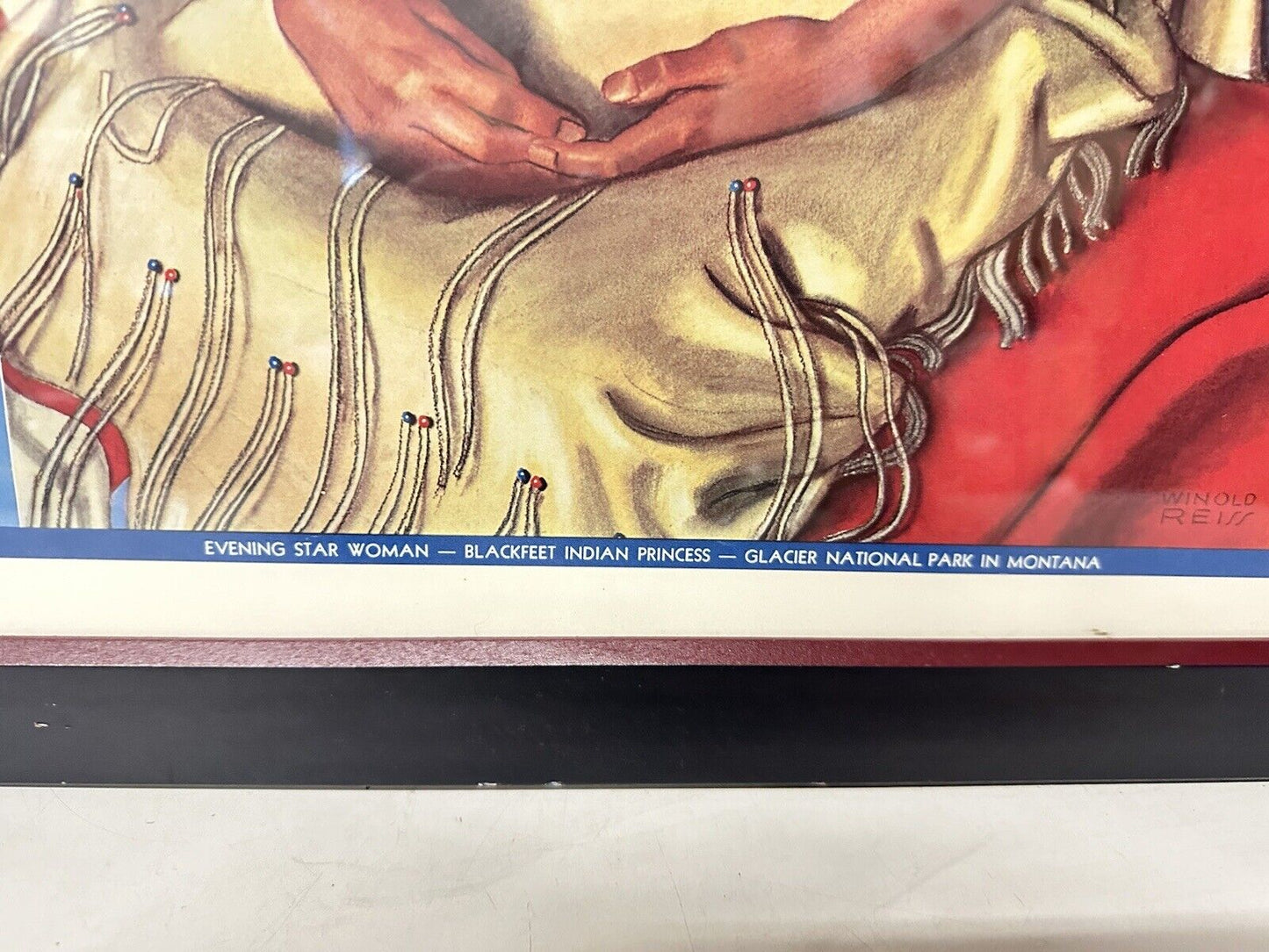 Vtg 1953 Great Northern Railway Poster Talia Chrome By Brown & Bigelow 22” X 18”