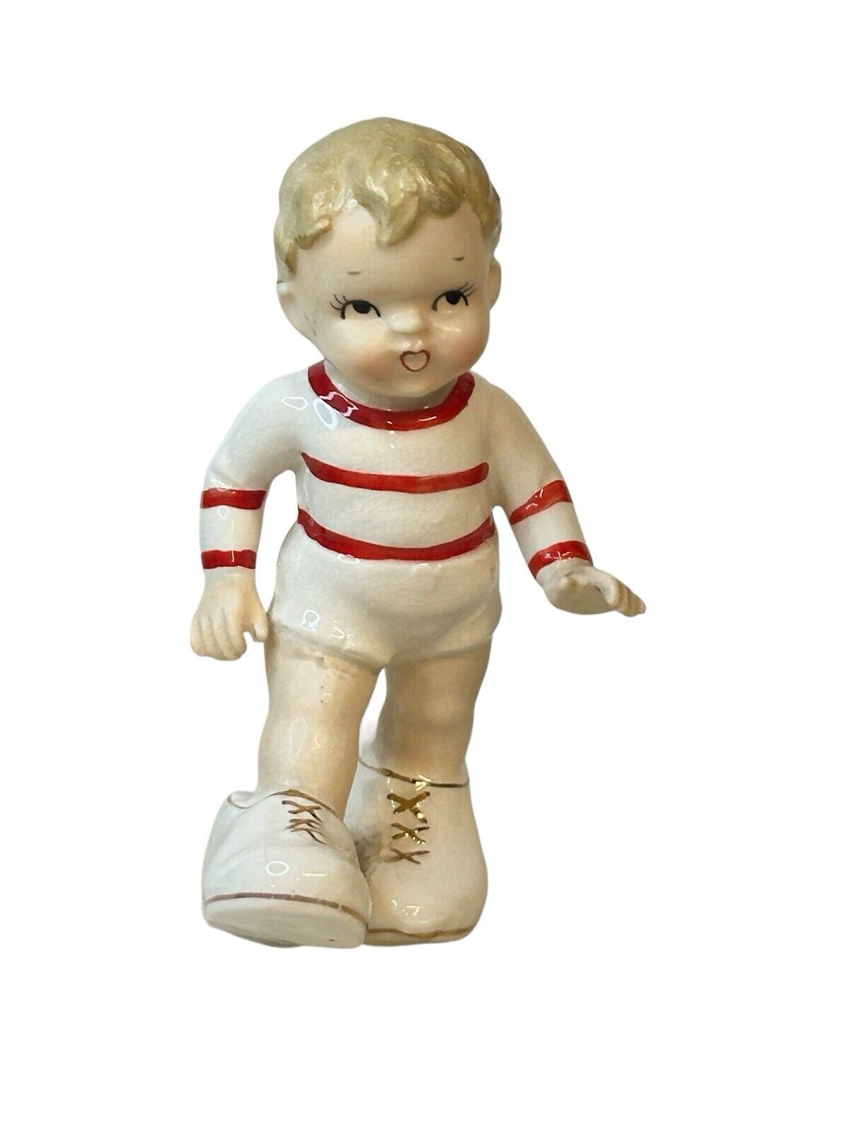 Vtg Boy with Large Shoes 1950’s Japan Lefton Or Nippon vintage figurine 5”