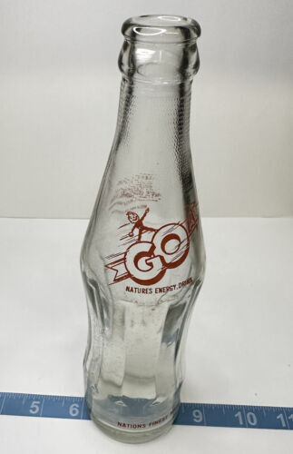 Rare Vtg Milk Bottle Go Brand 8oz Natures Energy Drink Minneapolis MN Soda Shape
