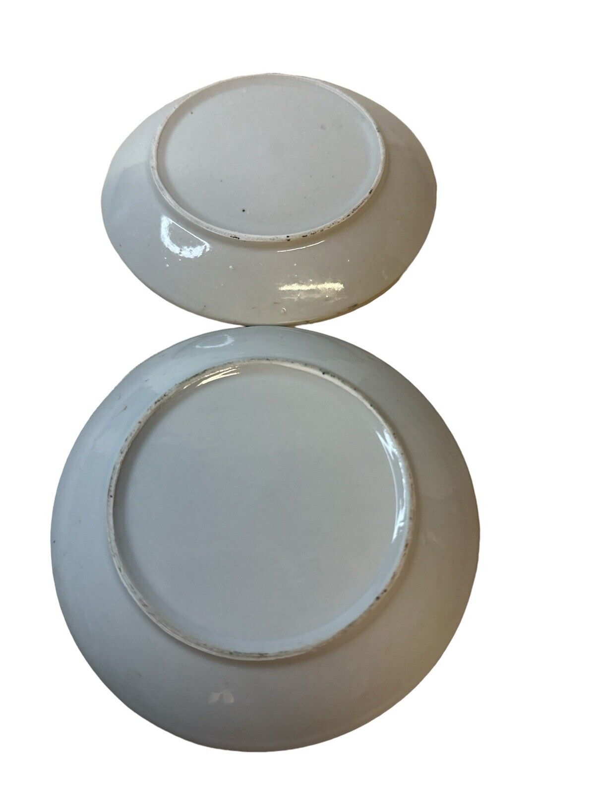 Pair Of Vtg 4.5" Japanese Scene Hand Painted Plates Pre-owned Fair Condition