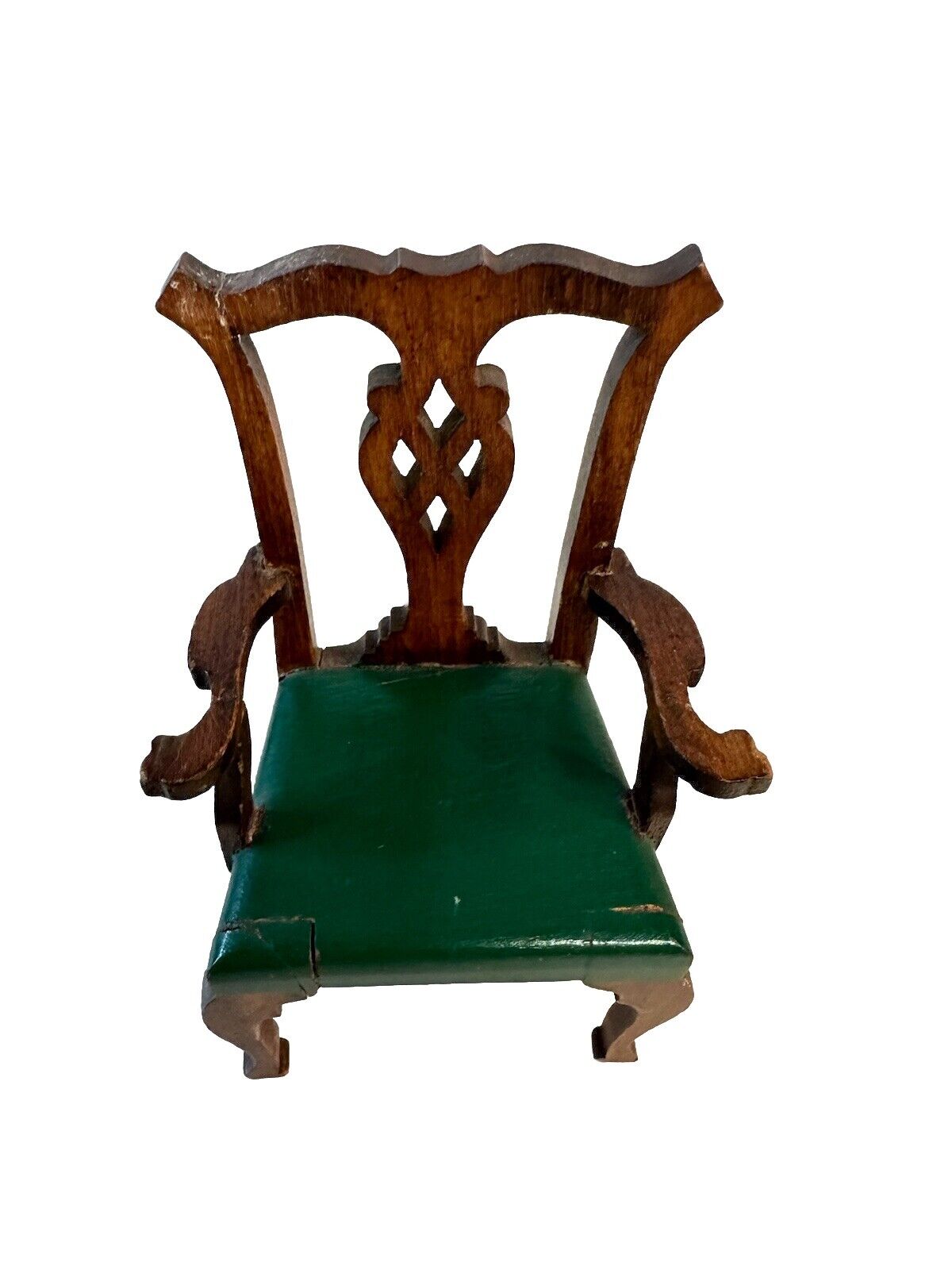 2 Vintage TYNIETOY Chippendale Arm Chair 1:12 Dollhouse Miniature 1930’s