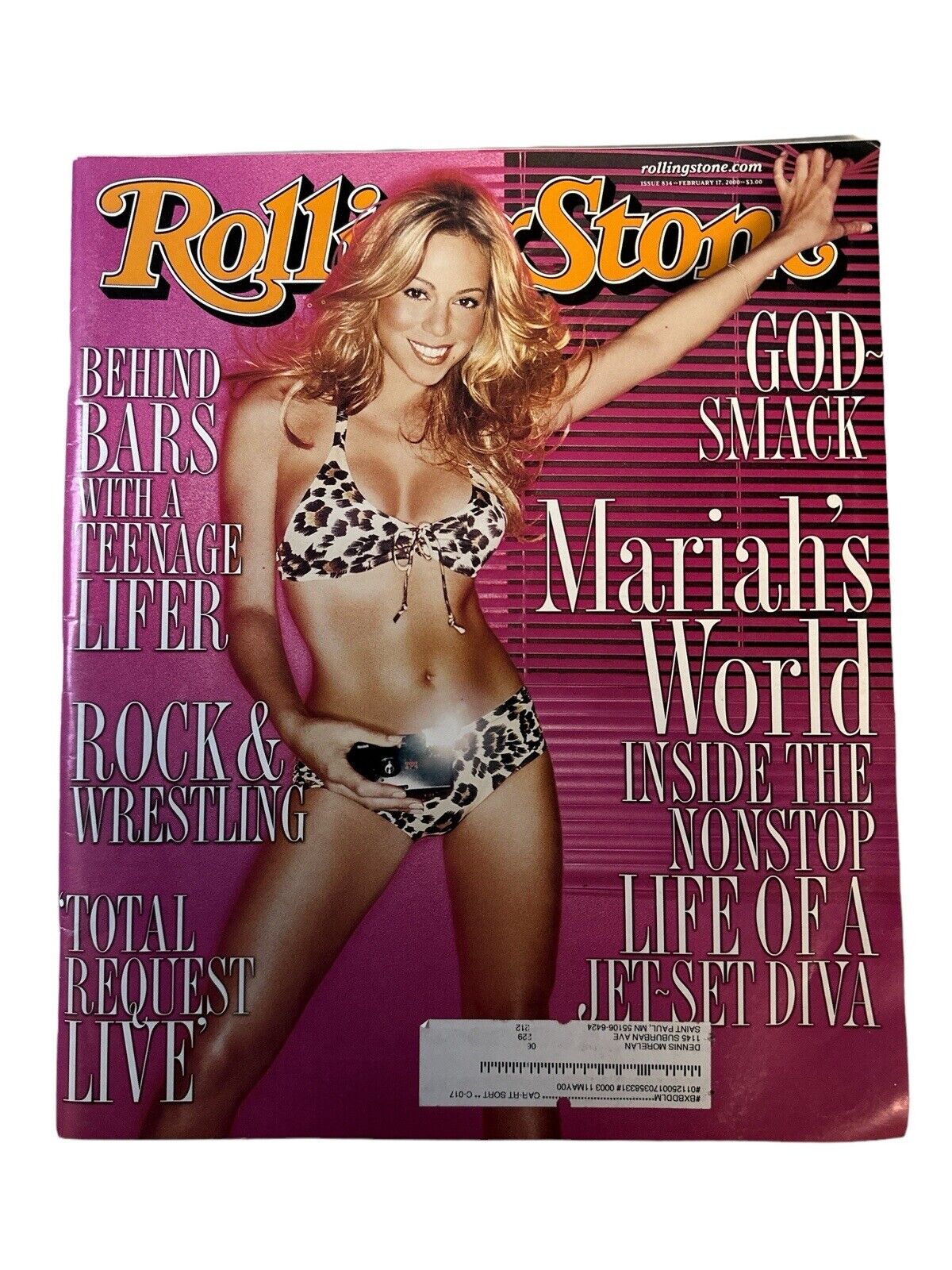 Mariah Carey Vintage Rolling Stone Magazine - Bikini Cover February 17, 2000