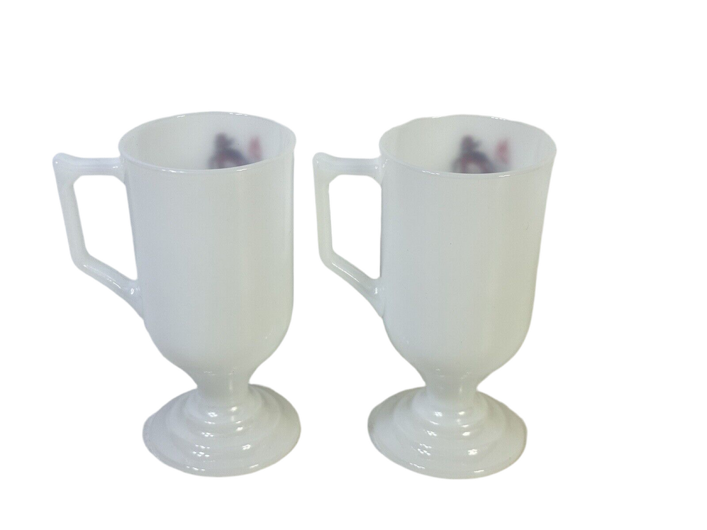 Vtg Set Of 2 Milk Glass Dessert Drink Glasses Coffee Tea Other House Of Vulcum