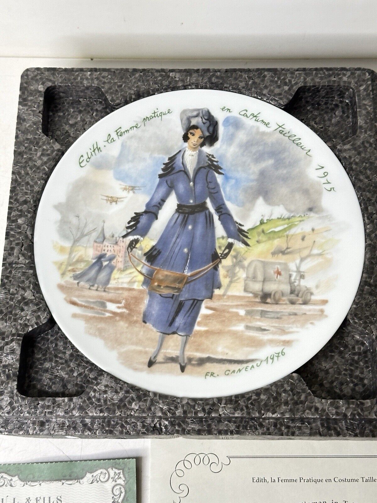 Limoges "Edith Practical Woman" In Tailored Costume Women of Century Plate 1915