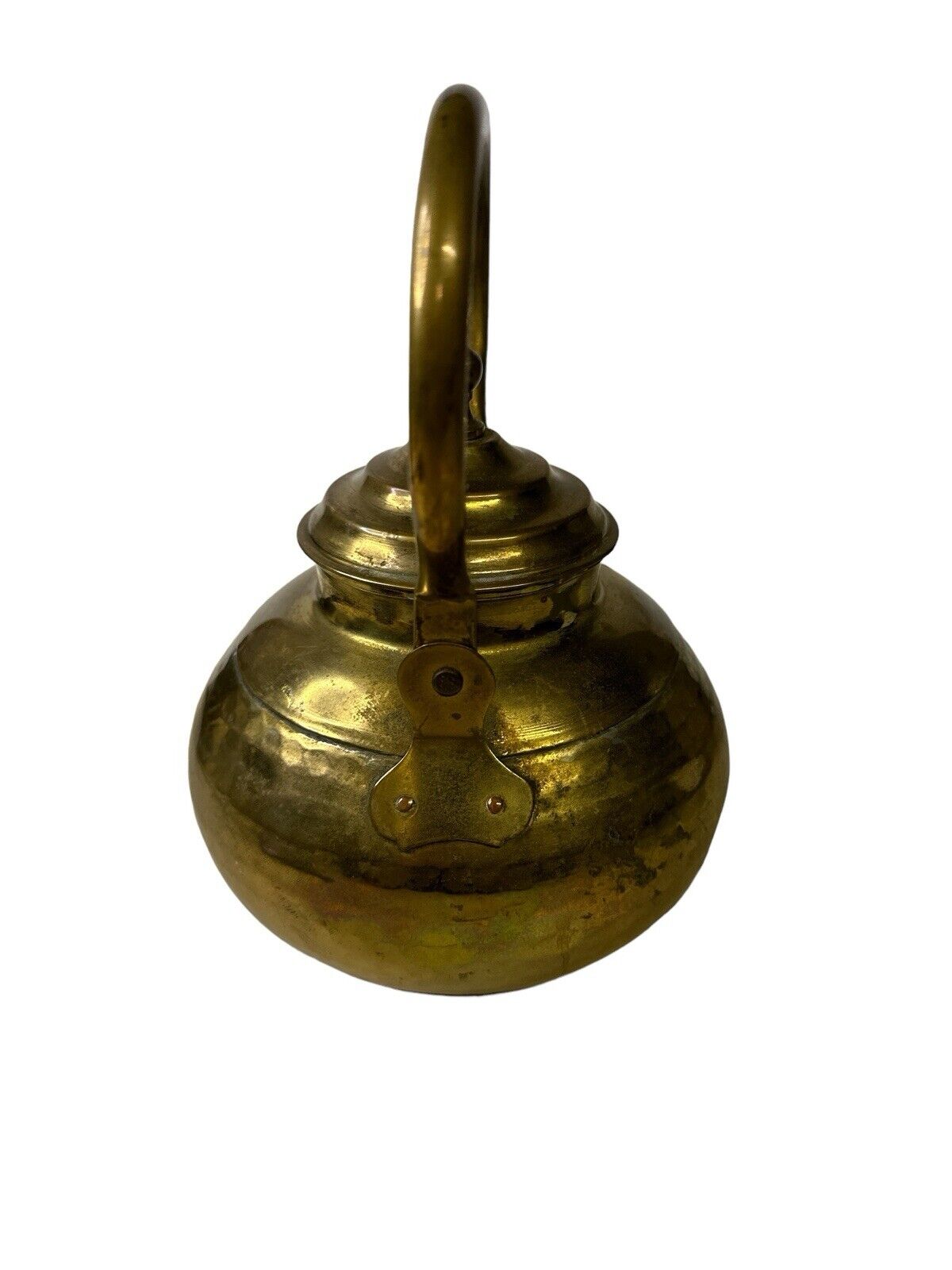 Antique Vtg Brass Lidded Metal Teapot, Kettle, Coffee Pot Handmade Kitchen Decor